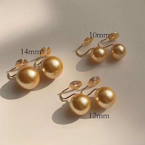 Damen Gold Perlen Ohrclips
