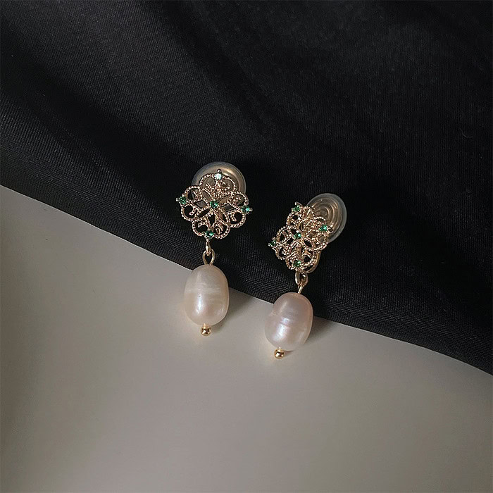 Damen Barockperlen Ohrclips