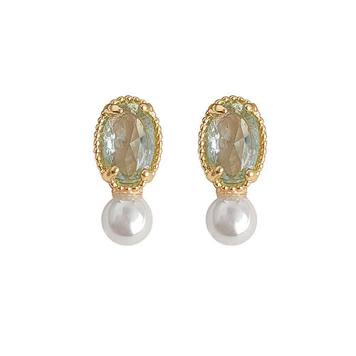 Damen Oval Zirkonia Ohrclips