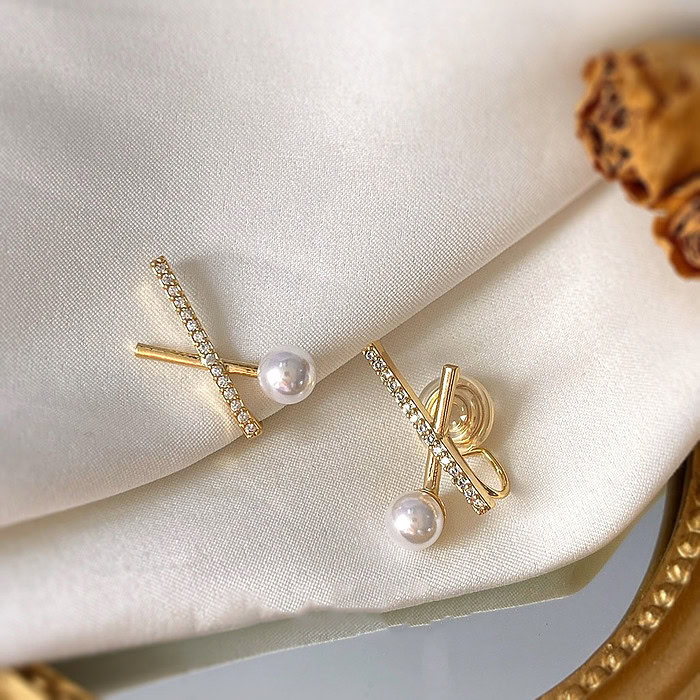 Gold Buchstaben Ohrclips für Damen