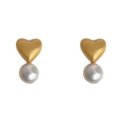 Gold Ohrclips in Herzform