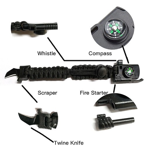 Kompass Paracord Armband Herren