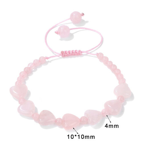 Rosenquarz Armband mit Herz