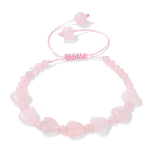 Rosenquarz Armband mit Herz