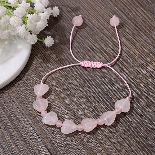Herz Rosenquarz Armband