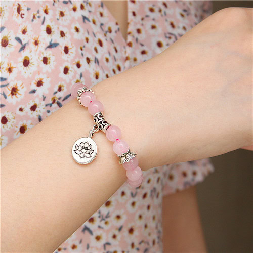 Lotus Rosenquarz Armband