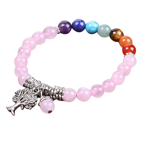 Rosenquarz Armband Lebensbaum