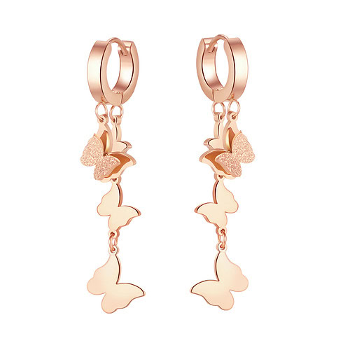 Rosegold Schmetterling Ohrringe