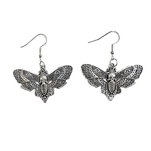 Totenkopf Schmetterling Ohrringe Hängend Silberne