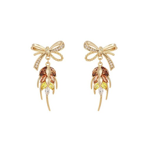 Gold Schmetterling Ohrringe mit Zirkonia