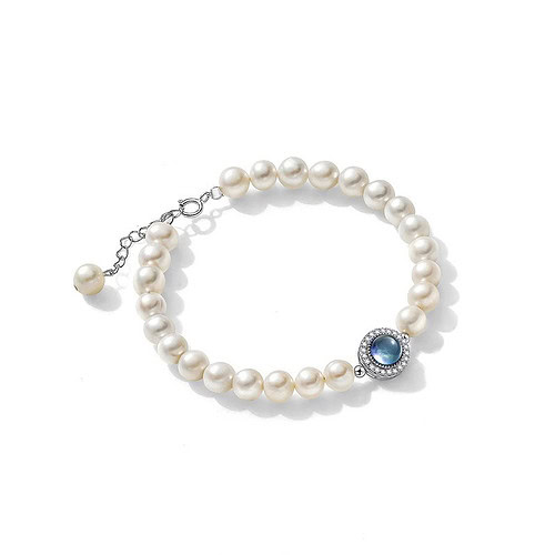 Aquamarin Perlen Armband