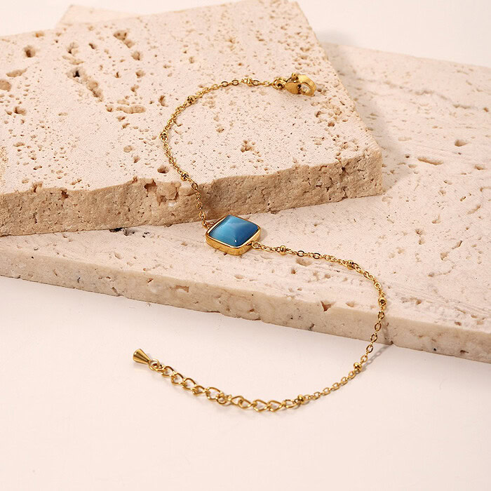 Fashion Aquamarin Armband Gold