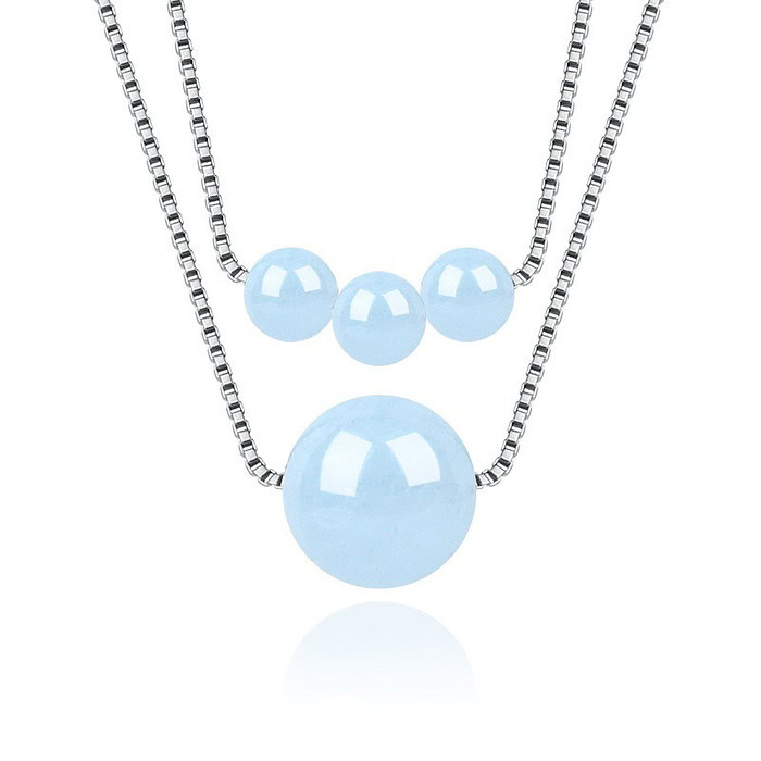 Aquamarin Silber Kette