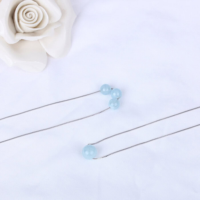 Aquamarin Silber Kette Set – Bild 2