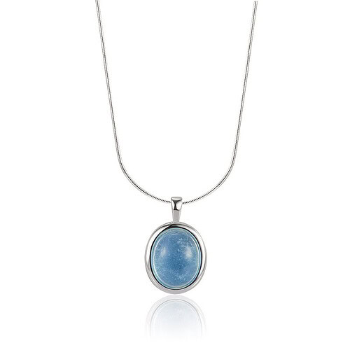 Silber Kette mit Aquamarin Anhänger