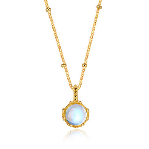 Gold Kette mit Aquamarin Anhänger