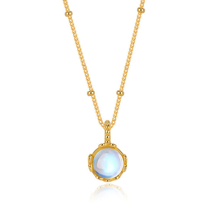 Gold Kette mit Aquamarin Anhänger