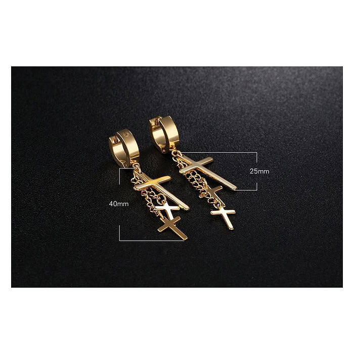 Herren Kreuz Ohrringe – Bild 9