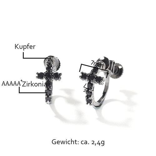 Kreuz Männer Ohrstecker