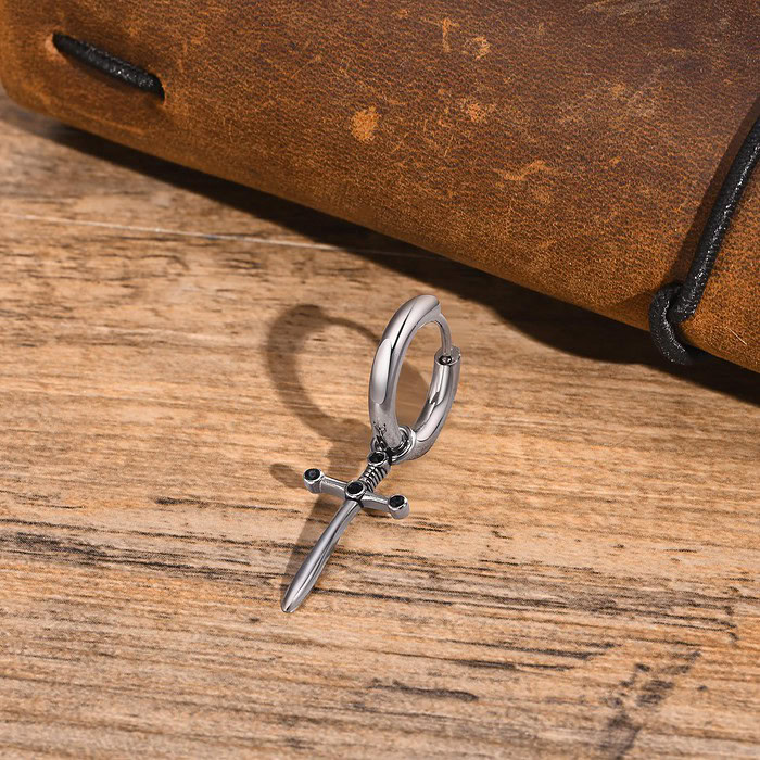 Herren kreuz Ohrring