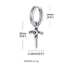 Herren kreuz Ohrring
