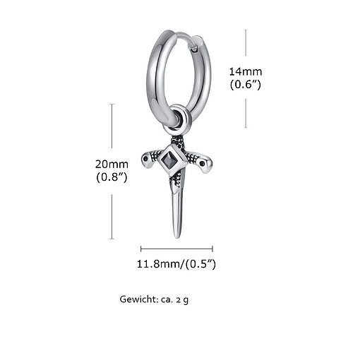 Herren kreuz Ohrring