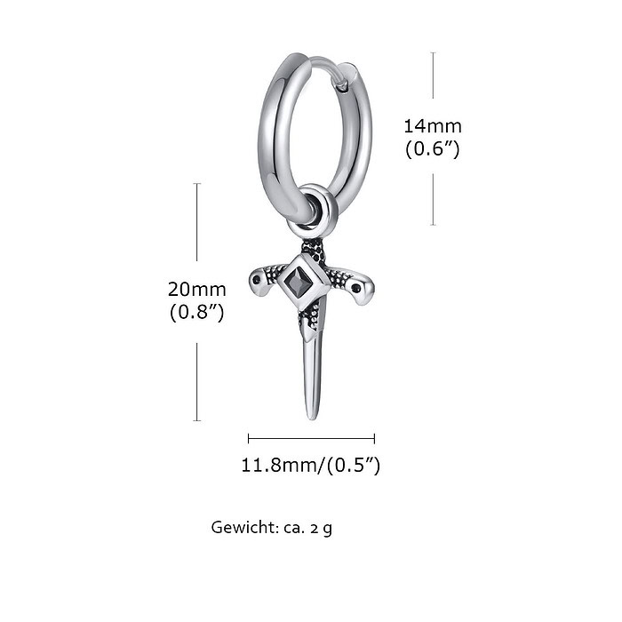 Herren kreuz Ohrring