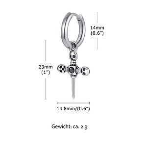 Herren kreuz Ohrring