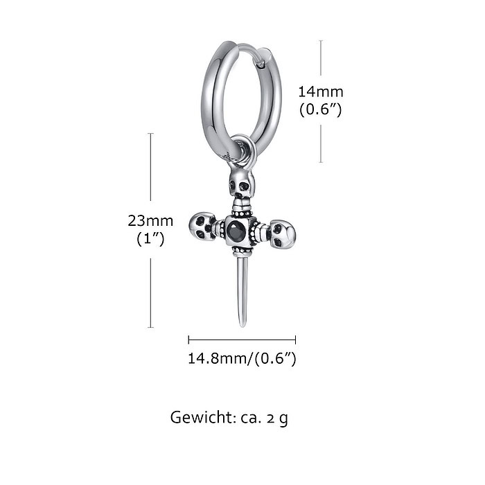 Herren kreuz Ohrring