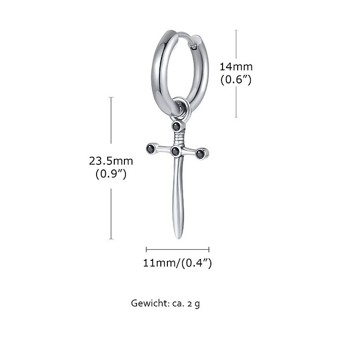 Herren kreuz Ohrring