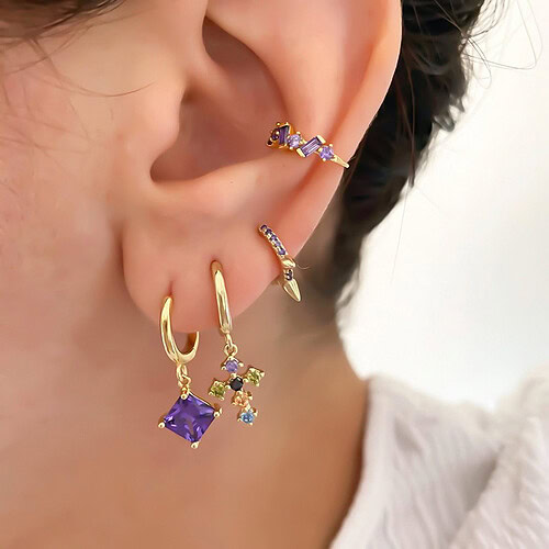 Damen Creolen mit Zirkonia