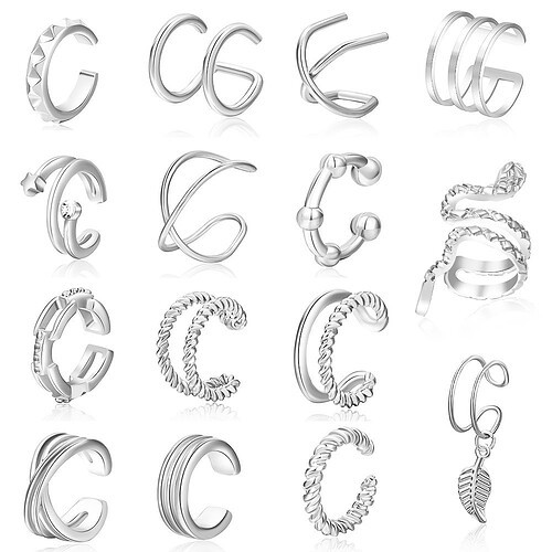Silber Ear Cuff 15 Set