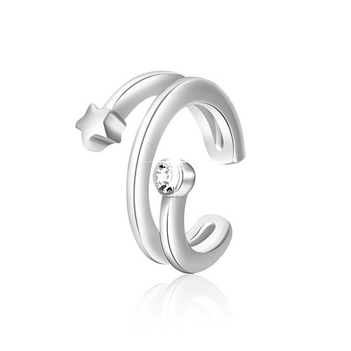 Silber Stern Ear Cuff mit Zirkonia