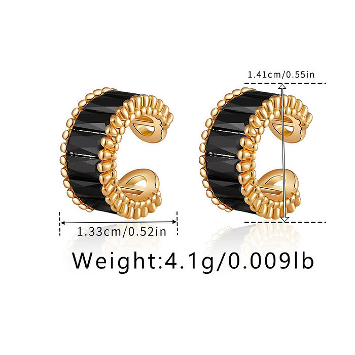 Schwarz Vergoldet Ear Cuff