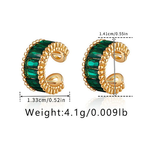Grün Vergoldet Ear Cuff