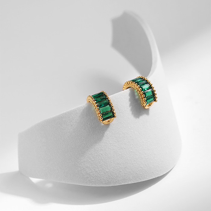 Grün Vergoldet Ear Cuff