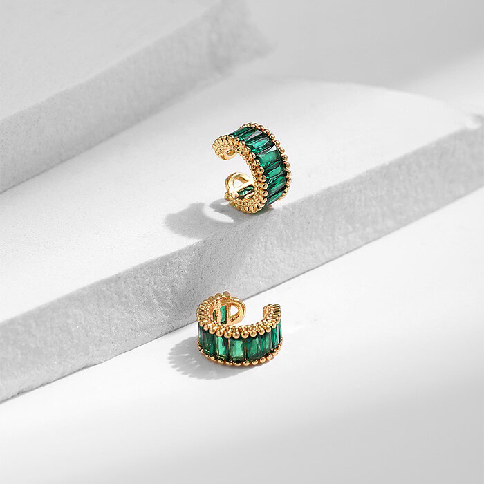 Grün Vergoldet Ear Cuff