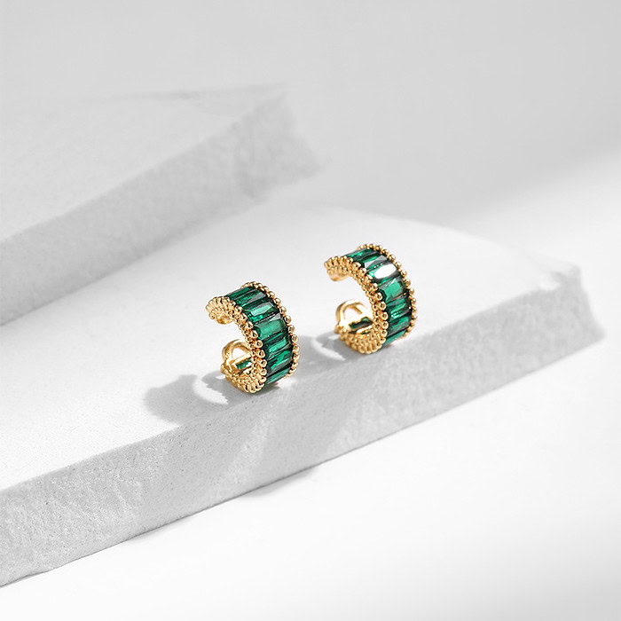 Grün Vergoldet Ear Cuff