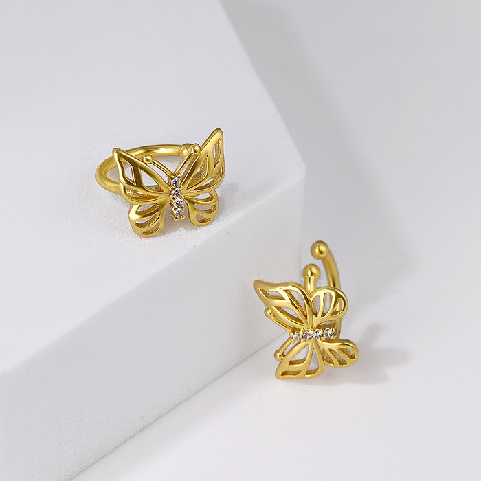 Schmetterling Ear Cuff Gold