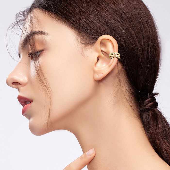 Damen Ohrklemme mit Zirkonia