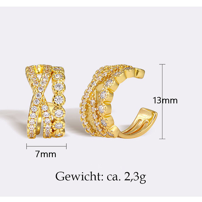Damen Ohrklemme mit Zirkonia