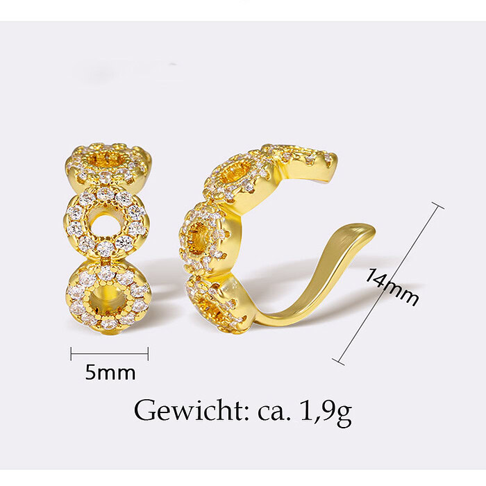 Kreise Ohrklemme mit Zirkonia