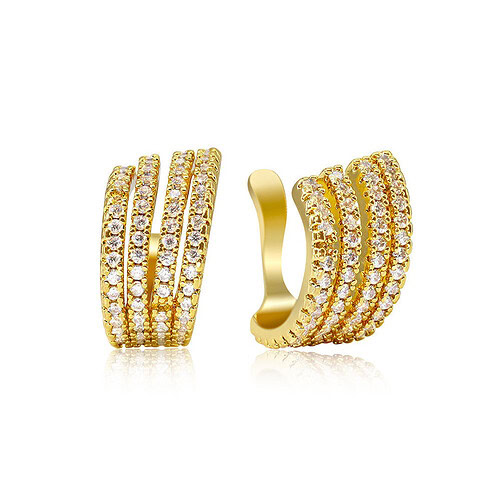 Brillanten Ohrklemme mit Zirkonia