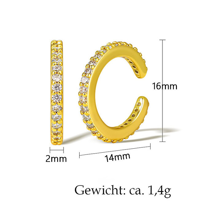 Schlicht Ohrklemme mit Zirkonia