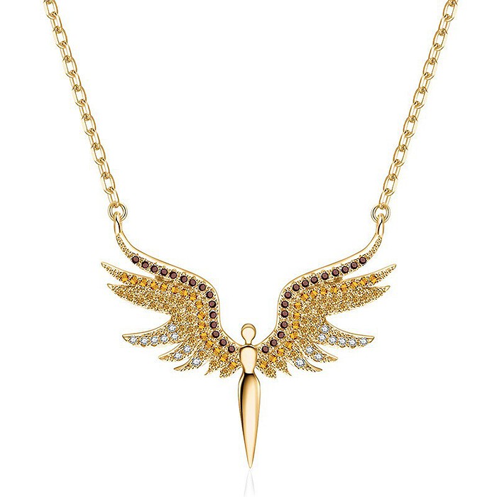 Gold Engel Kette mit Zirkonia