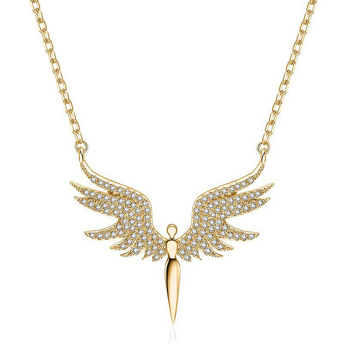 Gold Engel Kette mit Zirkonia – Bild 2