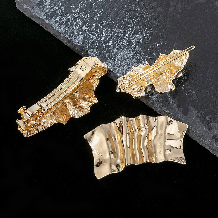 Damen Gold Metall Haarspangen – Bild 2