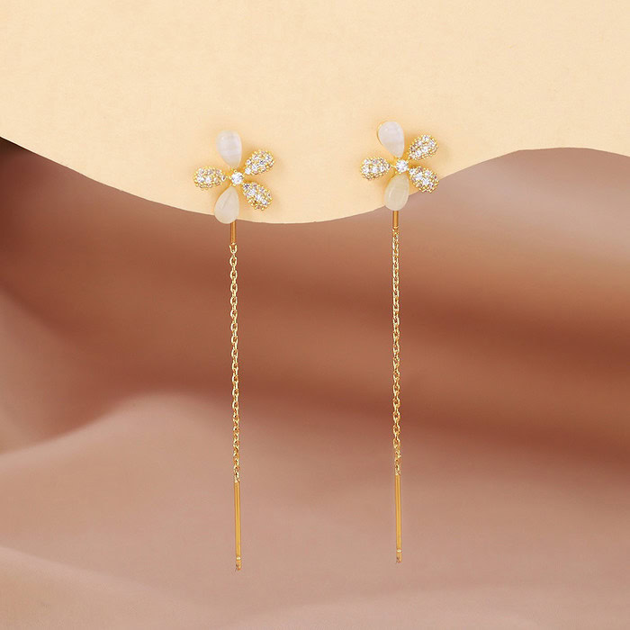 Blumen Durchzieher Ohrringe