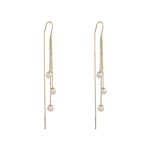 Gold Durchzieher Ohrringe mit Perle