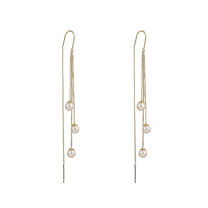 Gold Durchzieher Ohrringe mit Perle